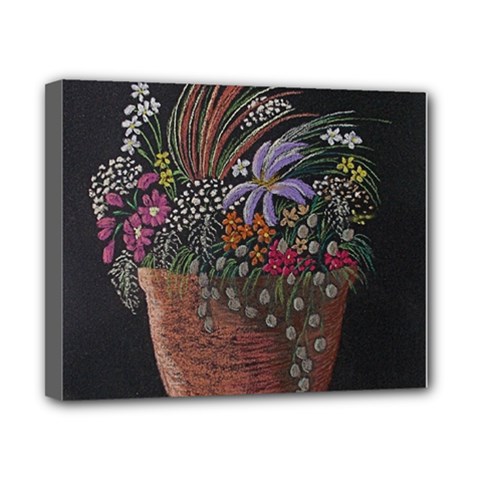Flowers In Pot   Fran Hoffpauir Canvas 10  x 8  (Stretched) from ArtsNow.com