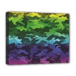 Rainbow Camouflage Deluxe Canvas 20  x 16  (Stretched)