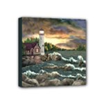 David s Lighthouse -AveHurley ArtRevu.com- Mini Canvas 4  x 4  (Stretched)