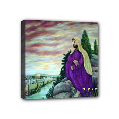 Jesus Overlooking Jerusalem by Ave Hurley  Mini Canvas 4  x 4  (Stretched) from ArtsNow.com