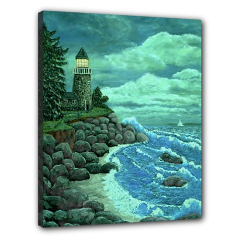 Jerry s Lighthouse Canvas 20  x 16  (Stretched) from ArtsNow.com