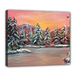 Jane s Winter Sunset -AveHurley ArtRevu.com- Deluxe Canvas 24  x 20  (Stretched)