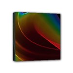 Liquid Rainbow, Abstract Wave Of Cosmic Energy  Mini Canvas 4  x 4  (Framed)