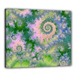 Rose Apple Green Dreams, Abstract Water Garden Canvas 24  x 20  (Framed)