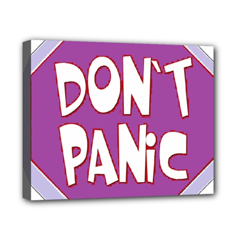 Purple Don t Panic Sign Canvas 10  x 8  (Framed) from ArtsNow.com