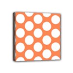 Orange Polkadot Mini Canvas 4  x 4  (Framed)
