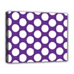 Purple Polkadot Deluxe Canvas 20  x 16  (Framed)