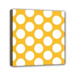 Sunny Yellow Polkadot Mini Canvas 6  x 6  (Framed)
