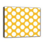 Sunny Yellow Polkadot Canvas 14  x 11  (Framed)