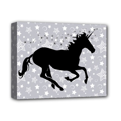 Unicorn on Starry Background Deluxe Canvas 14  x 11  (Framed) from ArtsNow.com