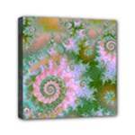 Rose Forest Green, Abstract Swirl Dance Mini Canvas 6  x 6  (Framed)