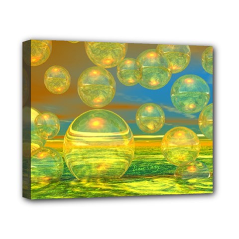 Golden Days, Abstract Yellow Azure Tranquility Canvas 10  x 8  (Framed) from ArtsNow.com