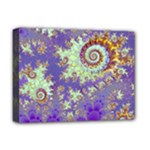 Sea Shell Spiral, Abstract Violet Cyan Stars Deluxe Canvas 16  x 12  (Framed) 