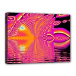 Magenta Boardwalk Carnival, Abstract Ocean Shimmer Canvas 16  x 12  (Framed)