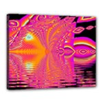 Magenta Boardwalk Carnival, Abstract Ocean Shimmer Canvas 20  x 16  (Framed)