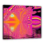 Magenta Boardwalk Carnival, Abstract Ocean Shimmer Canvas 24  x 20  (Framed)