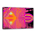 Magenta Boardwalk Carnival, Abstract Ocean Shimmer Canvas 18  x 12  (Framed)