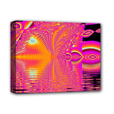 Magenta Boardwalk Carnival, Abstract Ocean Shimmer Deluxe Canvas 14  x 11  (Framed) from ArtsNow.com