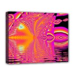 Magenta Boardwalk Carnival, Abstract Ocean Shimmer Deluxe Canvas 20  x 16  (Framed)