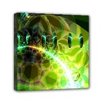 Dawn Of Time, Abstract Lime & Gold Emerge Mini Canvas 6  x 6  (Framed)