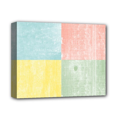 Pastel Textured Squares Deluxe Canvas 14  x 11  (Framed) from ArtsNow.com