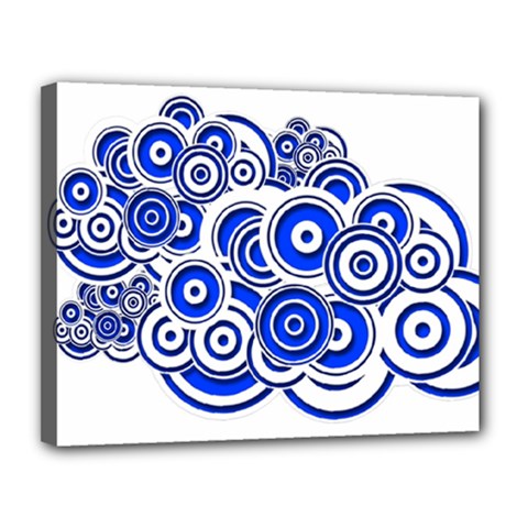 Trippy Blue Swirls Canvas 14  x 11  (Framed) from ArtsNow.com