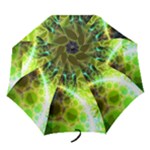 Dawn of Time, Abstract Lime & Gold Emerge Folding Umbrella Dawn of Time, Abstract Lime & Gold Emerge Folding Umbrella