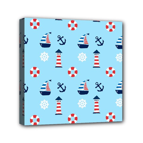 Sailing The Bay Mini Canvas 6  x 6  (Framed) from ArtsNow.com