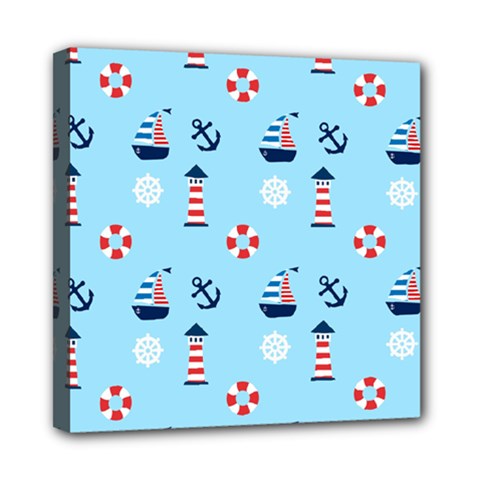 Sailing The Bay Mini Canvas 8  x 8  (Framed) from ArtsNow.com