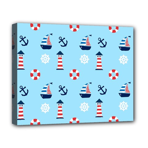 Sailing The Bay Deluxe Canvas 20  x 16  (Framed) from ArtsNow.com