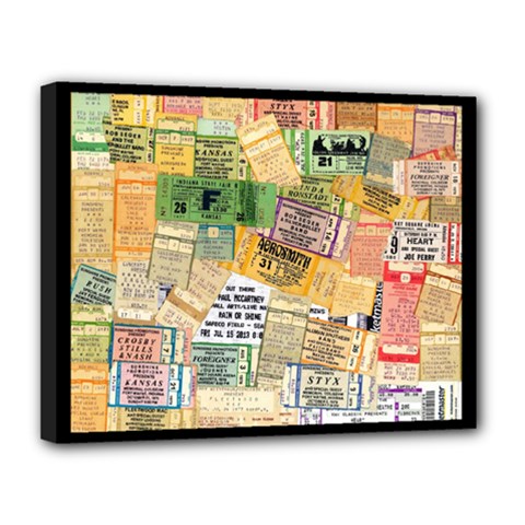 Retro Concert Tickets Canvas 14  x 11  (Framed) from ArtsNow.com