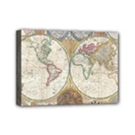 1794 World Map Mini Canvas 7  x 5  (Framed)