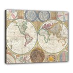 1794 World Map Canvas 20  x 16  (Framed)