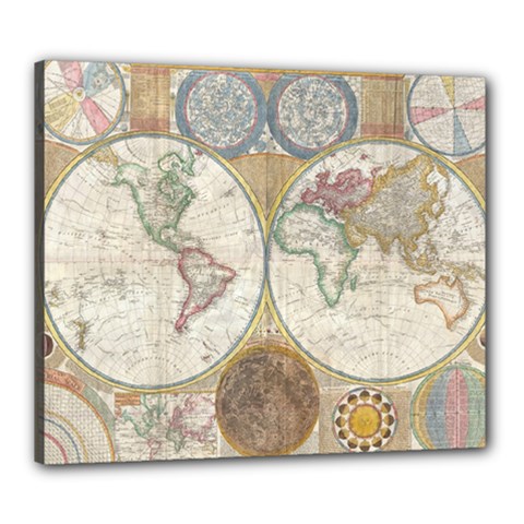 1794 World Map Canvas 24  x 20  (Framed) from ArtsNow.com