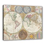 1794 World Map Canvas 24  x 20  (Framed)