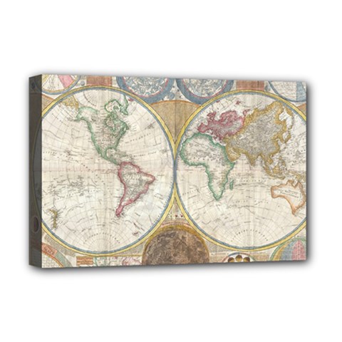 1794 World Map Deluxe Canvas 18  x 12  (Framed) from ArtsNow.com