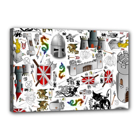 Medieval Mash Up Canvas 18  x 12  (Framed) from ArtsNow.com