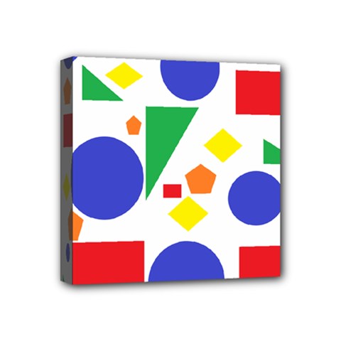 Random Geometrics Mini Canvas 4  x 4  (Framed) from ArtsNow.com