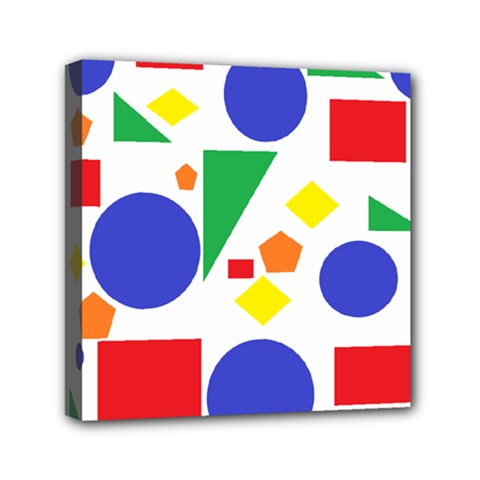 Random Geometrics Mini Canvas 6  x 6  (Framed) from ArtsNow.com