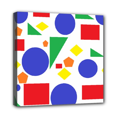 Random Geometrics Mini Canvas 8  x 8  (Framed) from ArtsNow.com