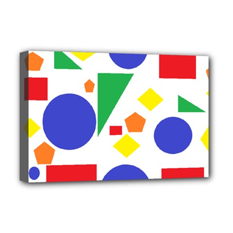 Random Geometrics Deluxe Canvas 18  x 12  (Framed) from ArtsNow.com