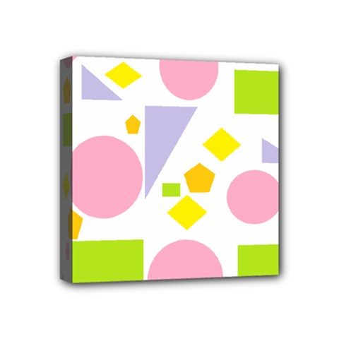 Spring Geometrics Mini Canvas 4  x 4  (Framed) from ArtsNow.com
