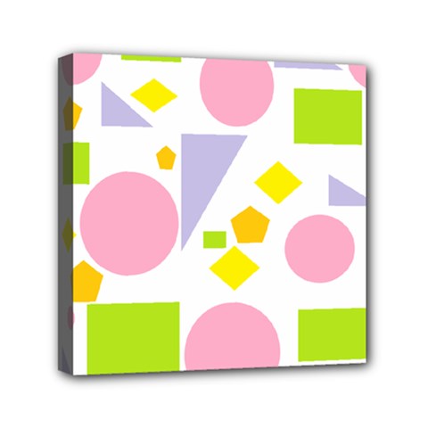 Spring Geometrics Mini Canvas 6  x 6  (Framed) from ArtsNow.com