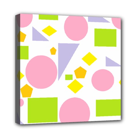 Spring Geometrics Mini Canvas 8  x 8  (Framed) from ArtsNow.com