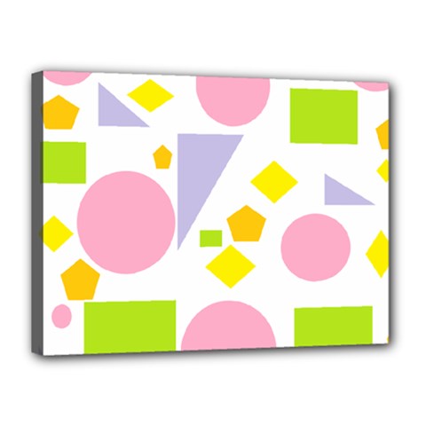Spring Geometrics Canvas 16  x 12  (Framed) from ArtsNow.com