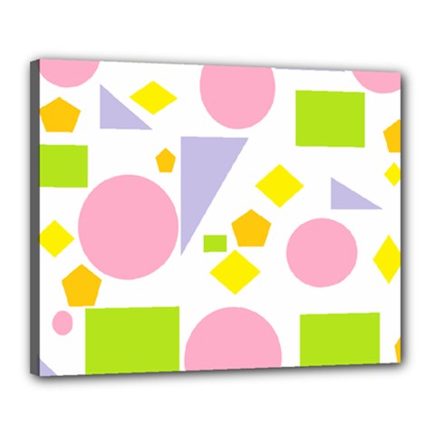 Spring Geometrics Canvas 20  x 16  (Framed) from ArtsNow.com