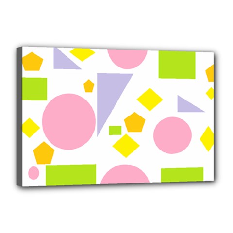 Spring Geometrics Canvas 18  x 12  (Framed) from ArtsNow.com