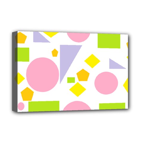 Spring Geometrics Deluxe Canvas 18  x 12  (Framed) from ArtsNow.com