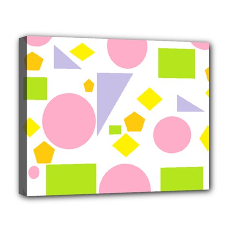 Spring Geometrics Deluxe Canvas 20  x 16  (Framed) from ArtsNow.com