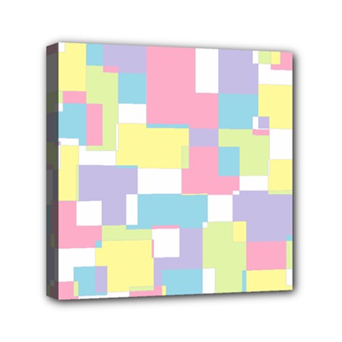 Mod Pastel Geometric Mini Canvas 6  x 6  (Framed) from ArtsNow.com